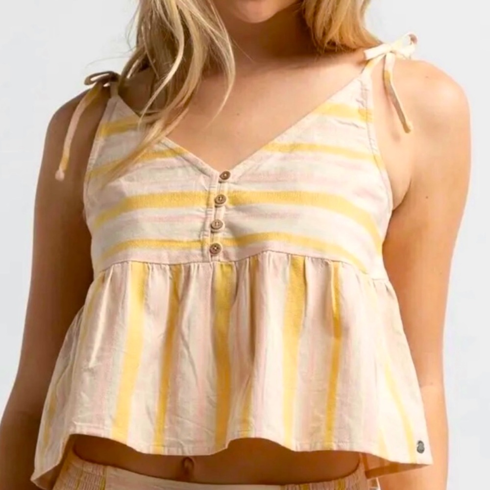 Roxy Open Eyes Striped Tank Top - M